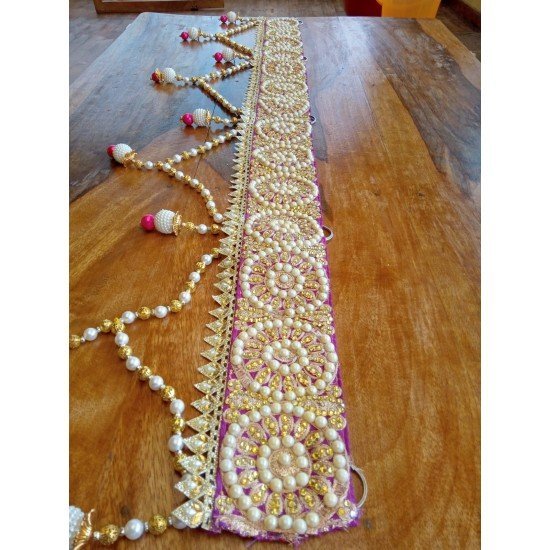 Purple Circles Moti Work Bandhanwar Purple Circles Moti Work Bandhanwar