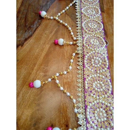 Purple Circles Moti Work Bandhanwar Purple Circles Moti Work Bandhanwar