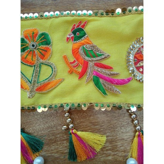 Parrot Flower Zari Work Bandhanwar Parrot Flower Zari Work Bandhanwar